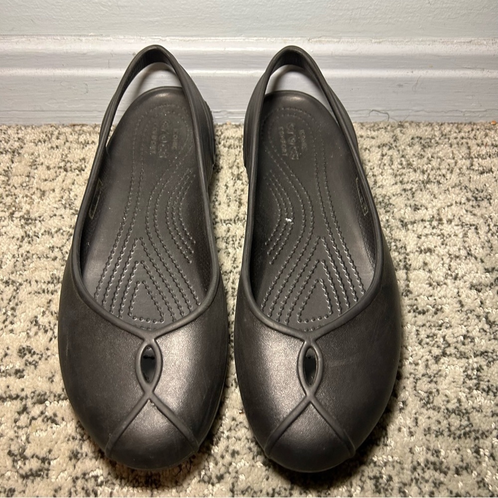Crocs Iconic Comfort Kadee Black Ballet Flats Size 8